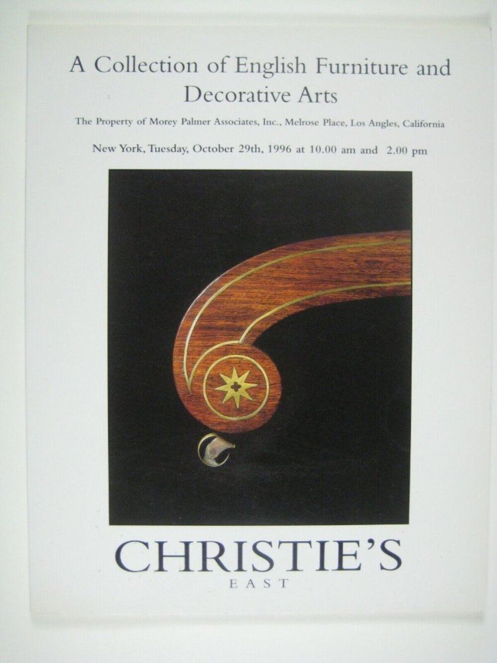 Christies East Catalog 1996 English Furniture Decorative Art Morey Palmer 7895